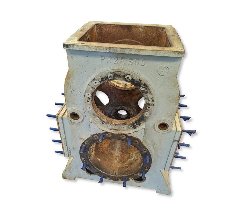 Pugmill vacuum chamber, rebuilt: before